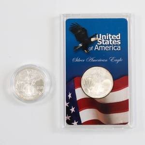 lot 19 image: US Silver Eagle 1 Oz Silver Lot of 2 Coins