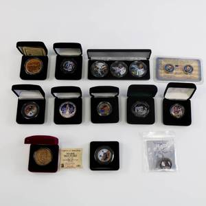 lot 35 image: Commemorative Coin Lot - Silver Eagle, Medallions,