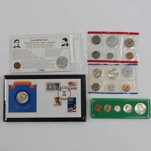 lot 30 image: Mint Coin & Stamp Lot - John F Kennedy, Philadelphia Mint