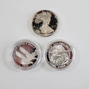 lot 71 image: 1 Oz Silver Round - Lot of 3