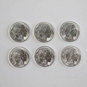 lot 66 image: 1 Oz Silver Round - Lot of 6