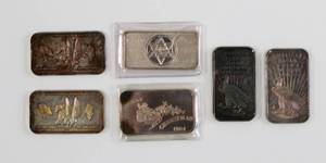 lot 65 image: 1 Oz Silver Bar - Lot of 6