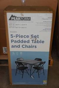 lot 31A image: Peak Form 5-Piece Set Padded Table & Chairs