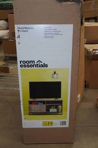 lot 19 image: Room Essentials Mixed Material TV Stand -Gray Oak Finish