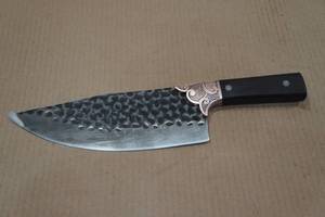 lot 190 image: Hammered Carbon Steel Chef Knife