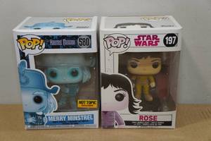 lot 245 image: 2 Funko POP Vinyl Figures -Merry Minstrel & Rose