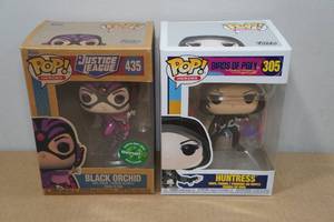 lot 246 image: 2 Funko POP Vinyl Figures -Black Orchid & Huntress