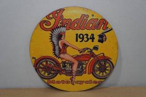 lot 271 image: Novelty Wood Sign -Indian Motorcycles