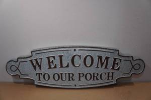 lot 272 image: Galvanized Raised Metal Welcome Sign  36x11
