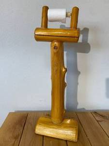 lot 27-A2025 image: Handmade Log Toilet Paper Holder