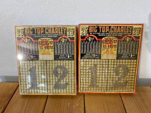 lot 30-A2025 image: (2) Vintage 25 Cent Big Top Charley Bar Gambling Punch Board - Neither has been used
