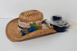 lot 36 image: Nancy Hughes Hat Co. Shes a Lady Straw Cowgirl Hat  Size Large