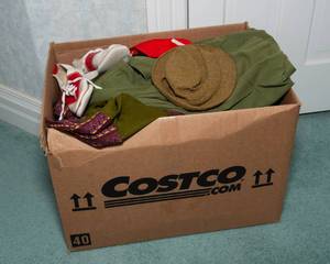 lot 52 image: Large Box of Vintage Clothing  Assorted Styles & Pieces