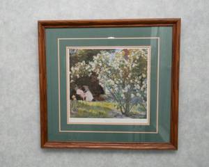 lot 39 image: Roses by Peder Severin Kryer  Framed & Matted Wall Art