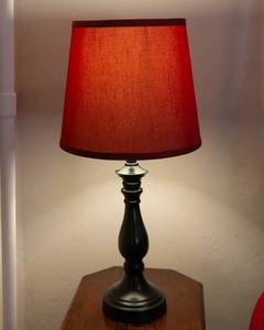 lot 120 image: Table Lamp with Red Shade