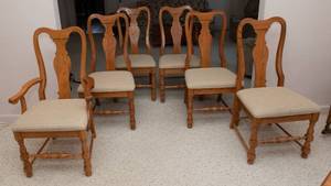 lot 151 image: Set of Six Keller Oak Dining Chairs