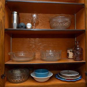 lot 109 image: Kitchen Cabinet Contents  Serving Bowls, Plates, and More