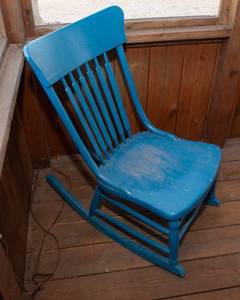 lot 154 image: Blue Rocking Chair