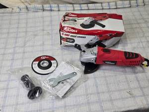 lot 22 image: Hyper Tough 6-Amp Angle Grinder with Accessories