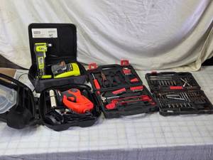lot 35 image: Drill, Rotary Tool, and Hand Tools in Hard Cases