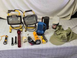 lot 43 image: Flashlights, Work Lamps, and Outdoor Gear - 1 of the Halogen Lights does not work