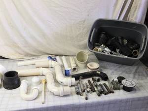 lot 47 image: Lot of PVC and Metal Plumbing Pipes and Fittings