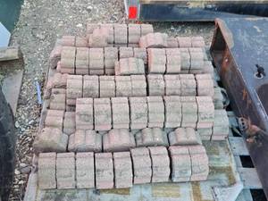 lot 70 image: Stack of Decorative Concrete Pavers - Approx. 6 across and about 97 of them