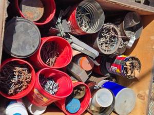 lot 72 image: Large Assortment Nails, Screws, and Other Fasteners