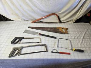 lot 80 image: Variety of Hand Saws