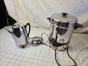 lot 106 image: Stainless Steel Universal Coffeematic Percolator and Mr. Coffee Urn