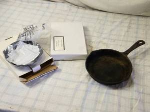 lot 113 image: 2 Cast Iron Skillets, 1 Benjamin & Medwin