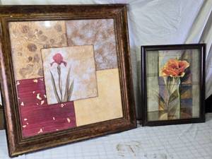 lot 171 image: Pair of Framed Floral Art Prints