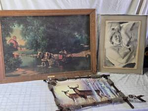 lot 172 image: Framed Artworks Including The Big Moment by Paul Detlefsen