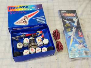 lot 203 image: Paasche Airbrush Set and Estes Model Rocket Kit