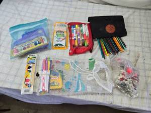 lot 204 image: Assorted Art Supplies with Pencils, Markers, and Paints