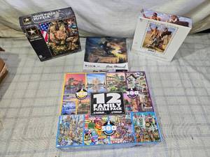 lot 205 image: Various Jigsaw Puzzles including U.S. Army and Jim Hansel