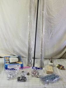 lot 211 image: Household Accessories Including Soap Dispenser, Shower Curtain Rods and Hooks