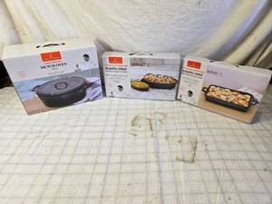 lot 215 image: Emeril Lagasse Stoneware Cooking Set Dutch Oven & Baking Dishes