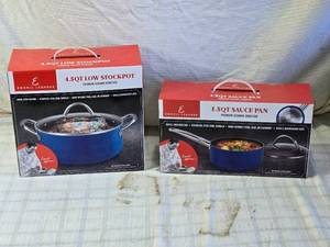 lot 226 image: Emeril Lagasse 1.5QT Sauce Pan and 4.5QT Low Stockpot