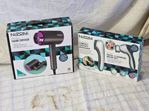lot 235 image: Nizoni Folding Hair Dryer and Facial Cleansing Brush