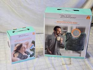 lot 237 image: BellaRusso Therapeutic Weighted Plush Robe and Weighted Neck and Shoulder Wrap Set