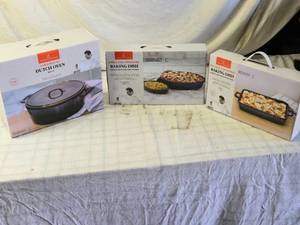 lot 252 image: Emeril Lagasse Cookware Items Dutch Oven and Stoneware Baking Dishes