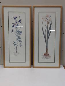 lot 81 image: set of Floral Prints - 31 x 14