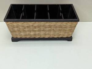lot 65 image: Wood and Weave Organizer - Files, Recipes and More