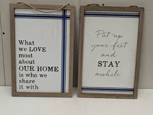 lot 66 image: Pair of Welcoming and Warm Wall Hangers