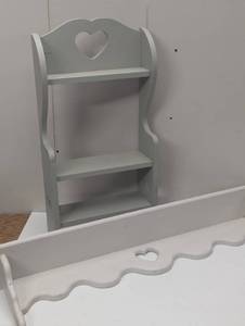 lot 35 image: 2 Piece Painted Wood Wall hangers