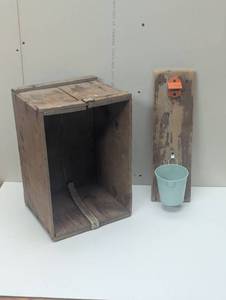 lot 39 image: Wooden Crate and Bottle Opener Set - Rustic Bar