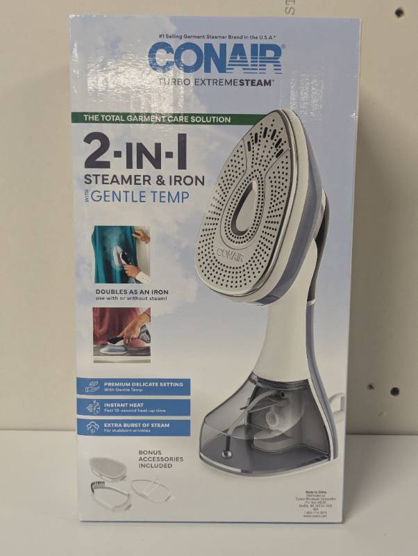 lot 36 image: Conair 2-in-1 Steamer & Iron with Gentle Temp