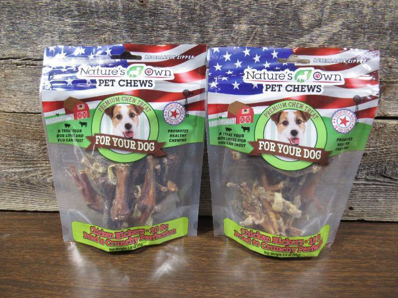 lot 210 image: Set of 2 Natures Own USA Chicken Kickerz Dog Chews 10 Pack