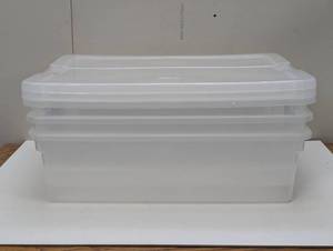 lot 42 image: Set of 3 - Sterilite 32qt Clear View Storage Bin with Latch Purple - 3 Pack